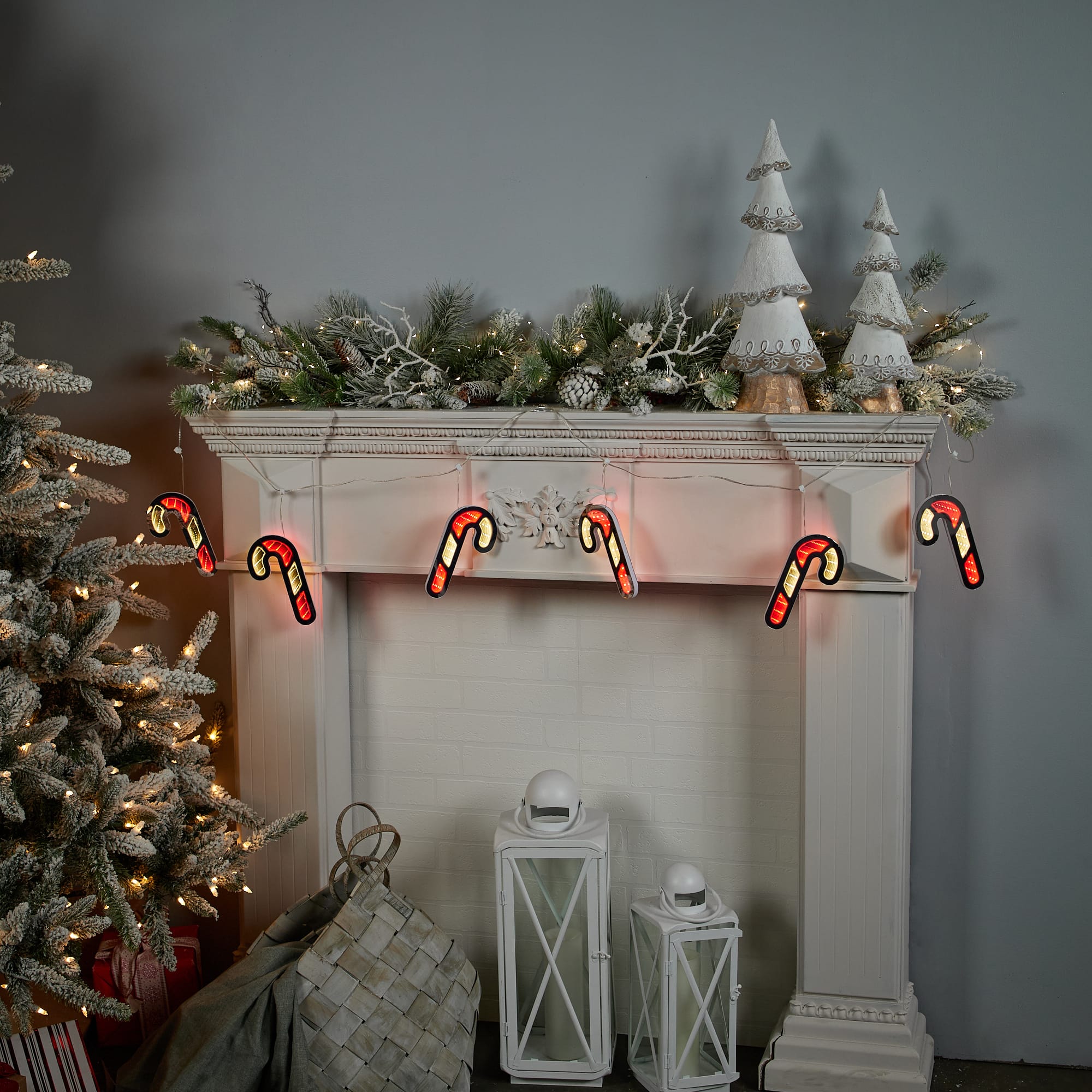 68" Pre-Lit Candy Cane Ekkolight Garland